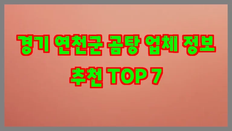 경기 연천군 곰탕 업체 정보 추천 TOP 7