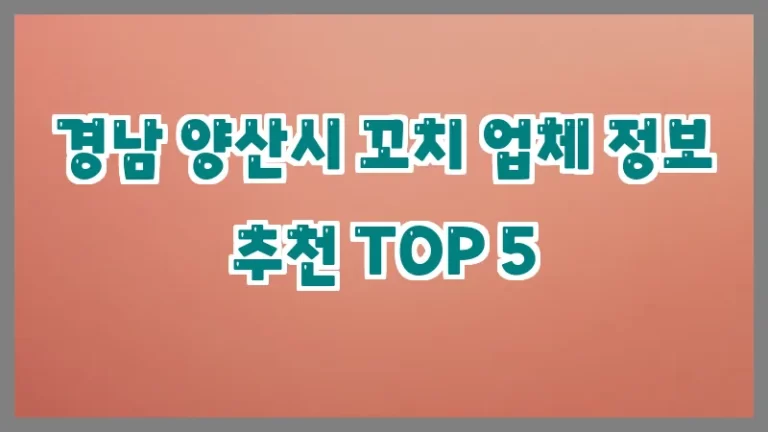 경남 양산시 꼬치 업체 정보 추천 TOP 5