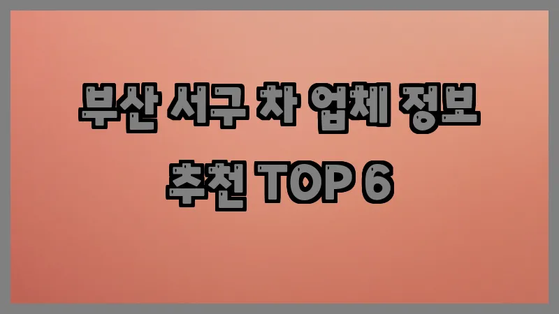 부산 서구 차