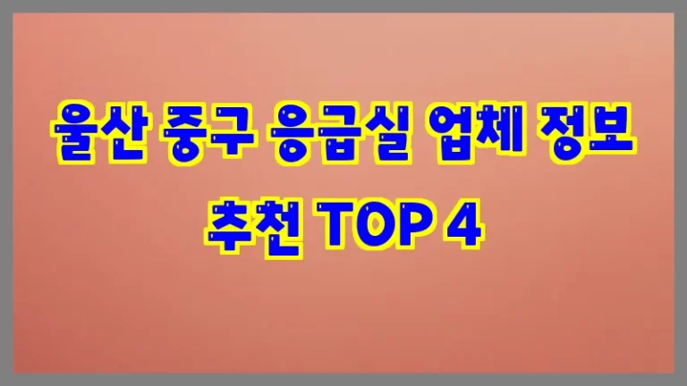 울산 중구 응급실 업체 정보 추천 TOP 4