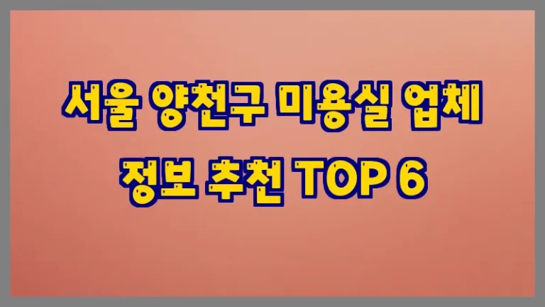 서울 양천구 미용실 업체 정보 추천 TOP 6