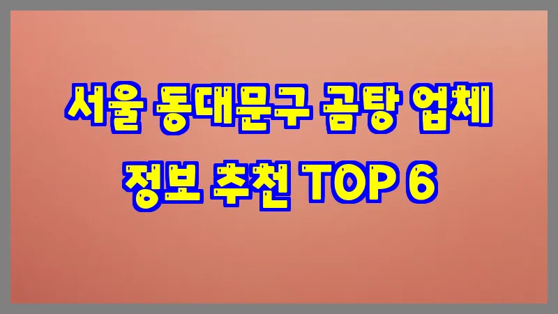 서울 동대문구 곰탕