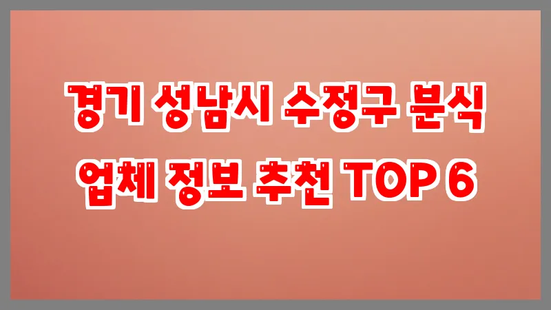 경기 성남시 수정구 분식