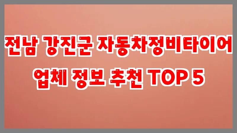 전남 강진군 자동차정비타이어