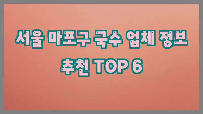 서울 마포구 국수