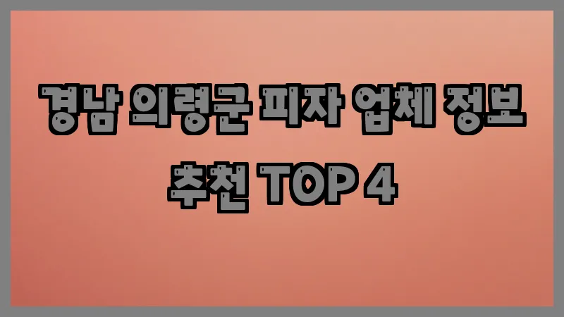 경남 의령군 피자