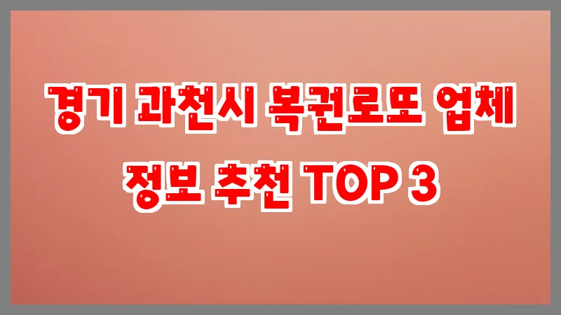 경기 과천시 복권로또