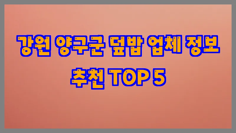 강원 양구군 덮밥