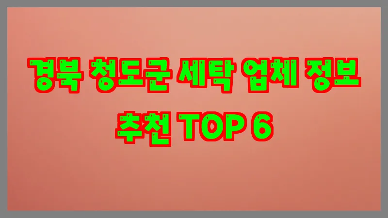 경북 청도군 세탁