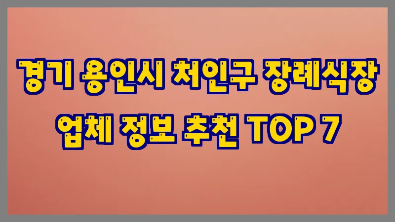 경기 용인시 처인구 장례식장