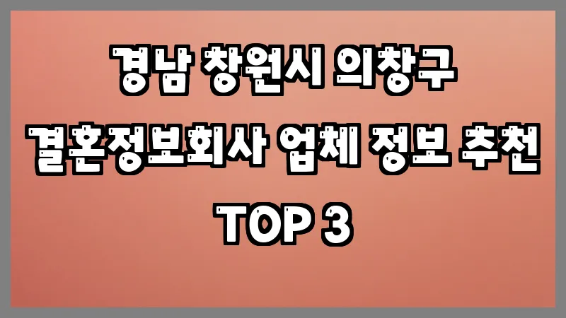 경남 창원시 의창구 결혼정보회사