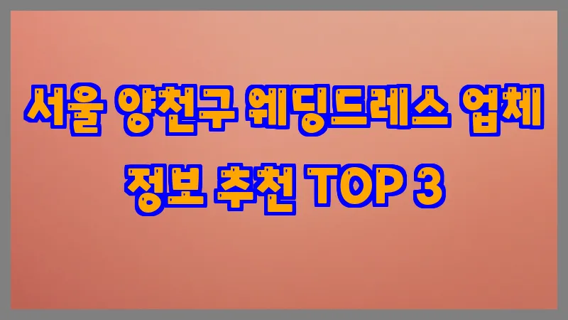 서울 양천구 웨딩드레스