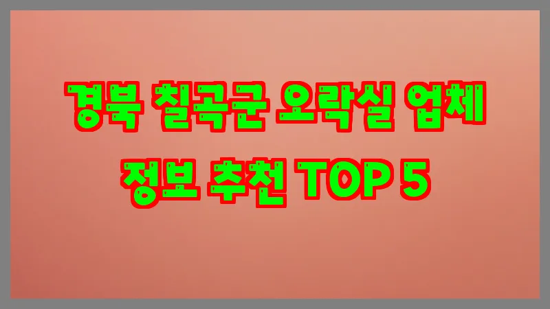 경북 칠곡군 오락실 업체 정보 추천 TOP 5