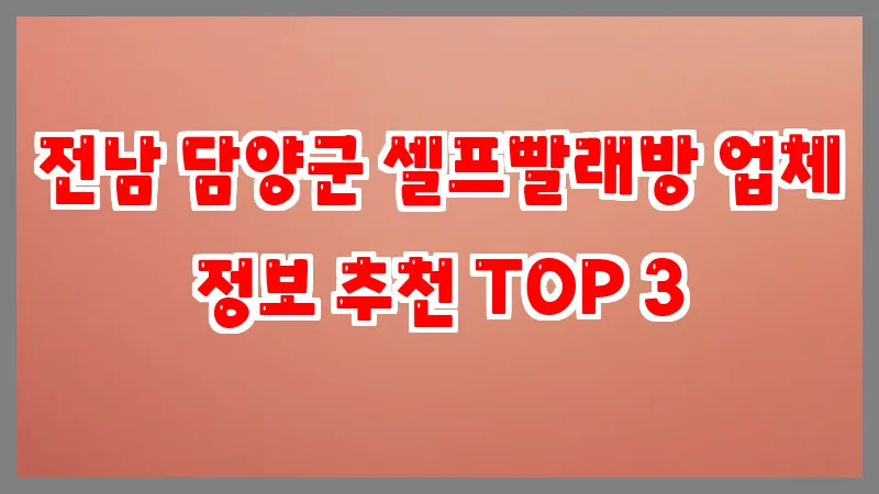 전남 담양군 셀프빨래방