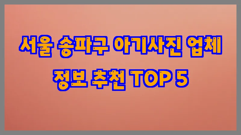 서울 송파구 아기사진