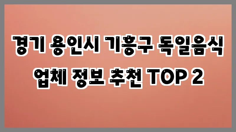 경기 용인시 기흥구 독일음식
