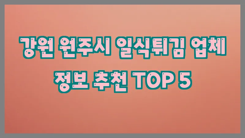 강원 원주시 일식튀김