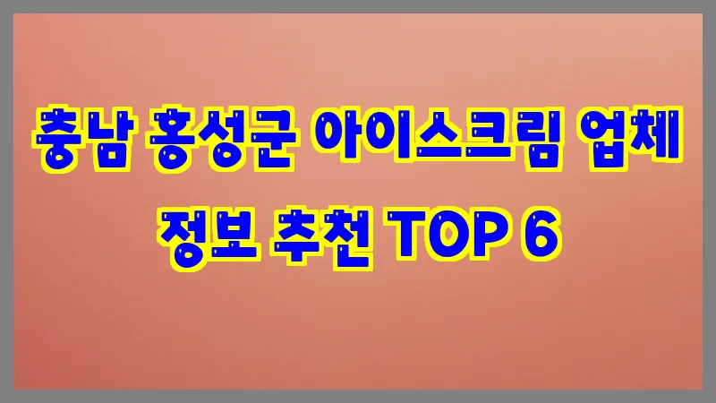 충남 홍성군 아이스크림