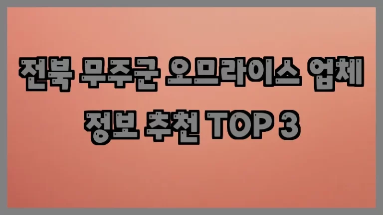 전북 무주군 오므라이스 업체 정보 추천 TOP 3