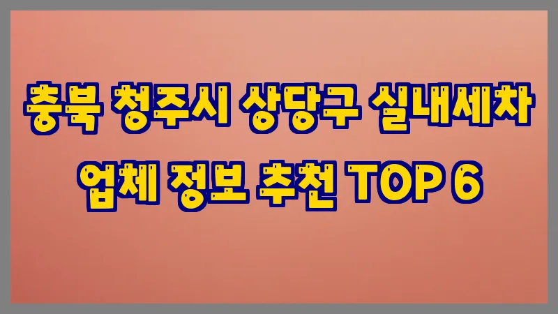 충북 청주시 상당구 실내세차