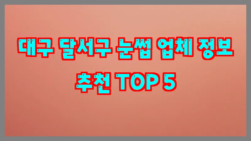 대구 달서구 눈썹