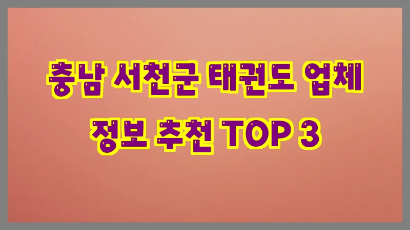 충남 서천군 태권도