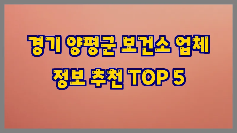 경기 양평군 보건소