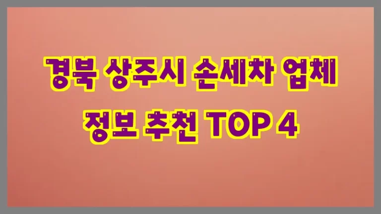 경북 상주시 손세차 업체 정보 추천 TOP 4