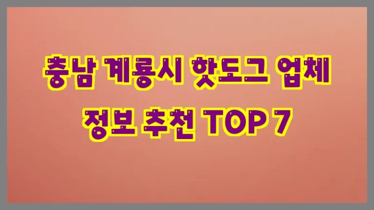 충남 계룡시 핫도그 업체 정보 추천 TOP 7