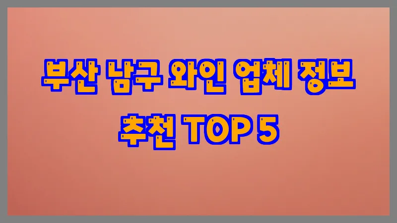 부산 남구 와인