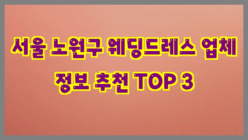 서울 노원구 웨딩드레스