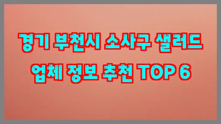 경기 부천시 소사구 샐러드 업체 정보 추천 TOP 6