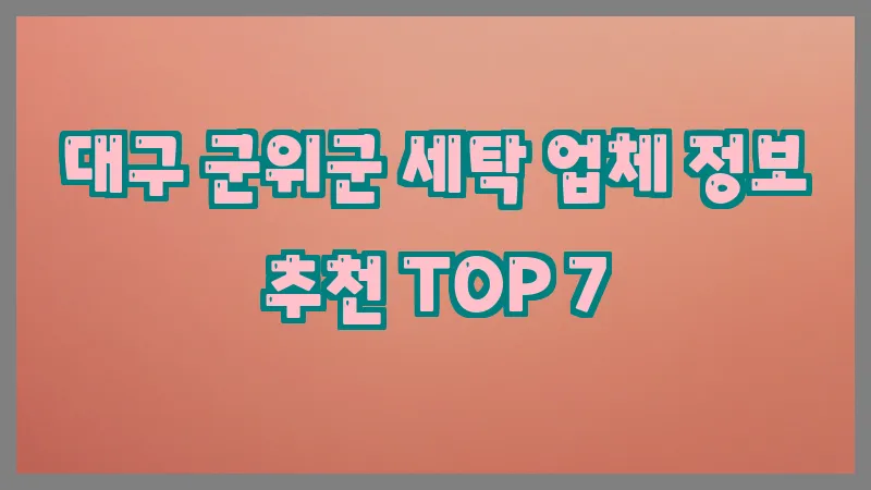 대구 군위군 세탁