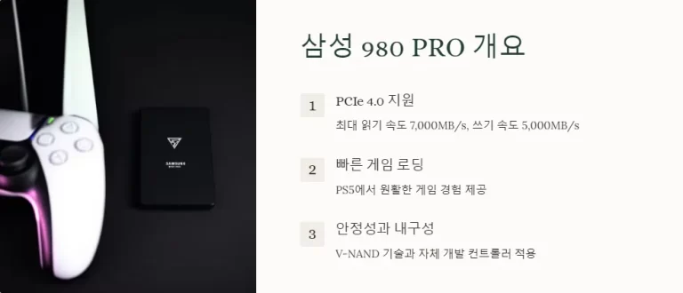 PS5 확장 스토리지 삼성 980 PRO WD Black SN850X 비교