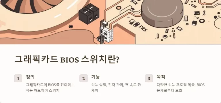 그래픽카드 BIOS 스위치 활용법 알아보기