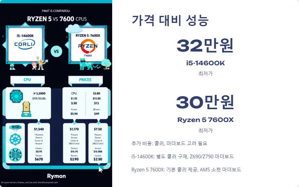i5-14600K와 Ryzen 5 7600X 중급 게이밍 CPU 비교_2