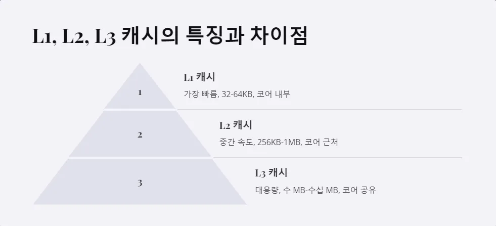 CPU L1 L2 L3 캐시 메모리 성능 차이와 역할_2