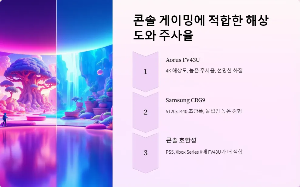 Aorus FV43U Samsung CRG9 콘솔 게이밍_3