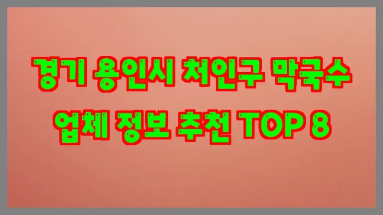 경기 용인시 처인구 막국수 업체 정보 추천 TOP 8