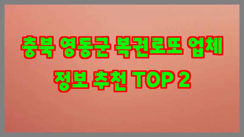 충북 영동군 복권로또