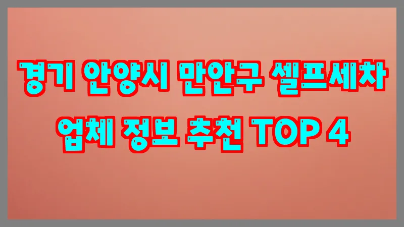 경기 안양시 만안구 셀프세차