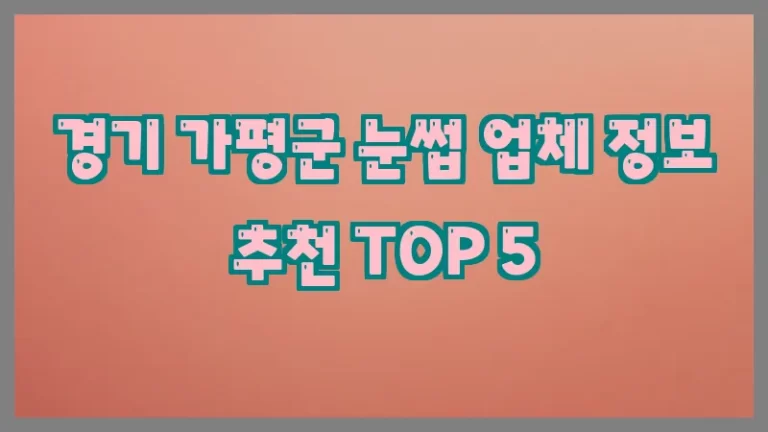 경기 가평군 눈썹 업체 정보 추천 TOP 5