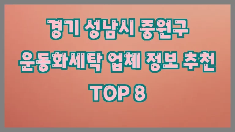 경기 성남시 중원구 운동화세탁 업체 정보 추천 TOP 8