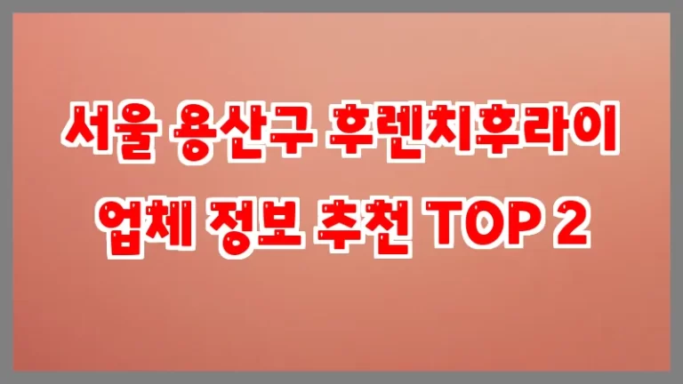 서울 용산구 후렌치후라이 업체 정보 추천 TOP 2