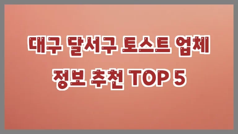 대구 달서구 토스트 업체 정보 추천 TOP 5