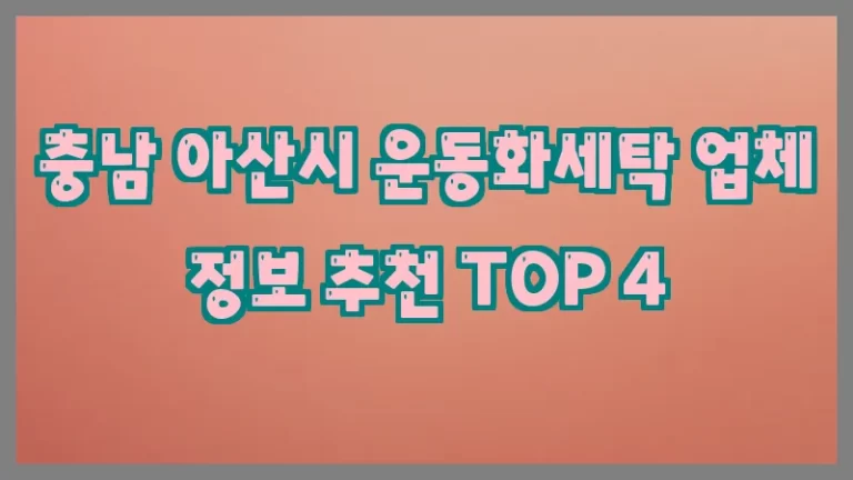 충남 아산시 운동화세탁 업체 정보 추천 TOP 4