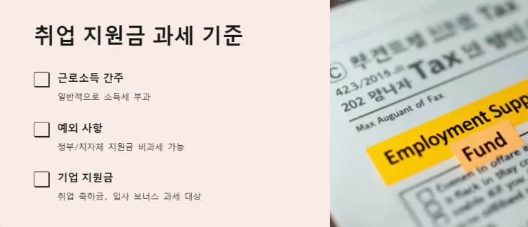 2025년 취업 지원금 소득세 부과 여부와 청년 근로자 세금 혜택 총정리