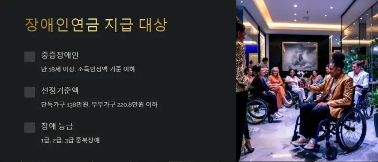 2025년 장애인연금 신청자격과 지원금액 총정리 알아보기