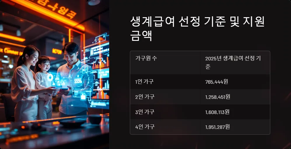 2025년 저소득층 지원금 소득 기준_2