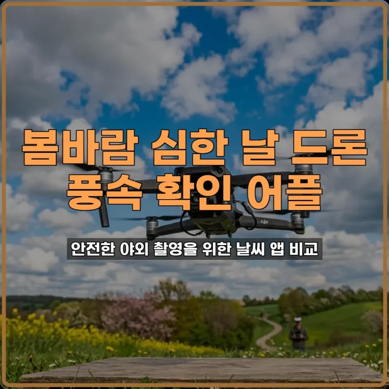 봄바람 심한 날 야외 드론 촬영 전 풍속 확인 어플